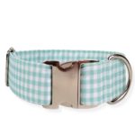 Collar para perros "Vichy verde agua"
